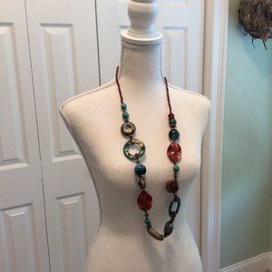 Multi-color Necklace of various beads and shapes.